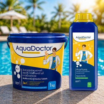 Набор химии для бассейна AquaDoctor Длительный хлор и альгицид 7786 фото